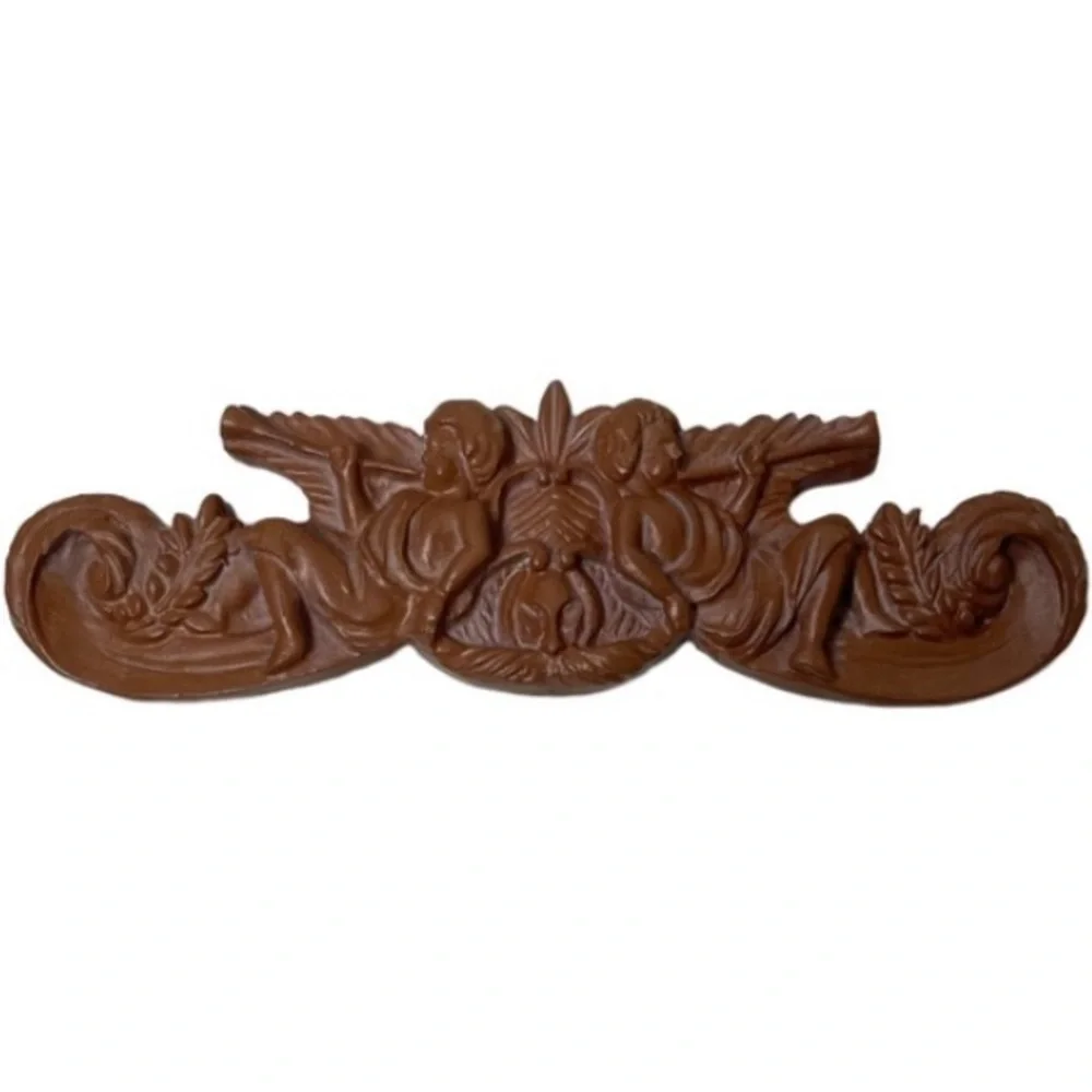 Vintage Angels Ornaments Ornate Filigree Cherub Carved Handmade Wood Resin Art